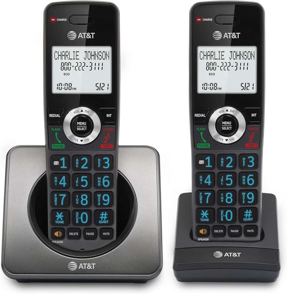 AT&T GL2101-2 - Teléfono Inalámbrico con Pantalla Grande y Teclado Iluminado