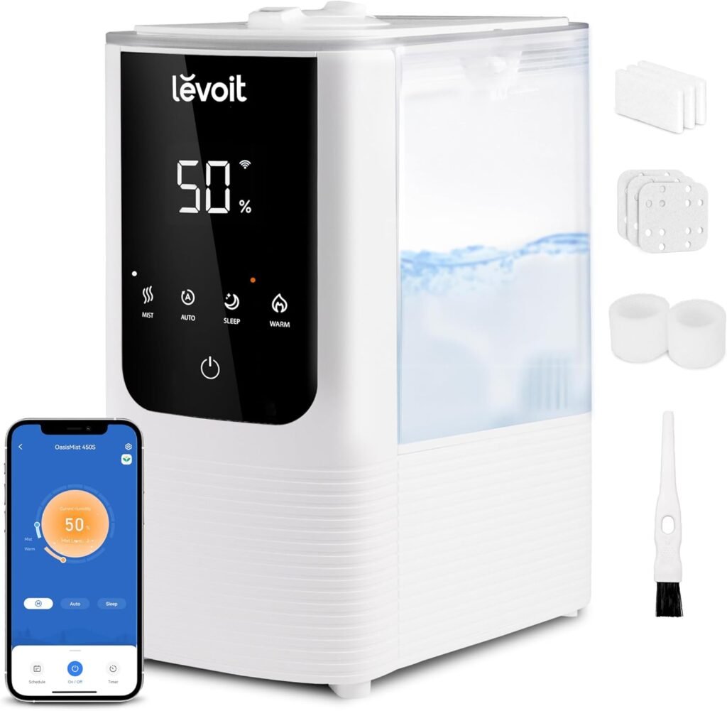 LEVOIT Humidificador de Niebla Cálida y Fría para Habitaciones Grandes