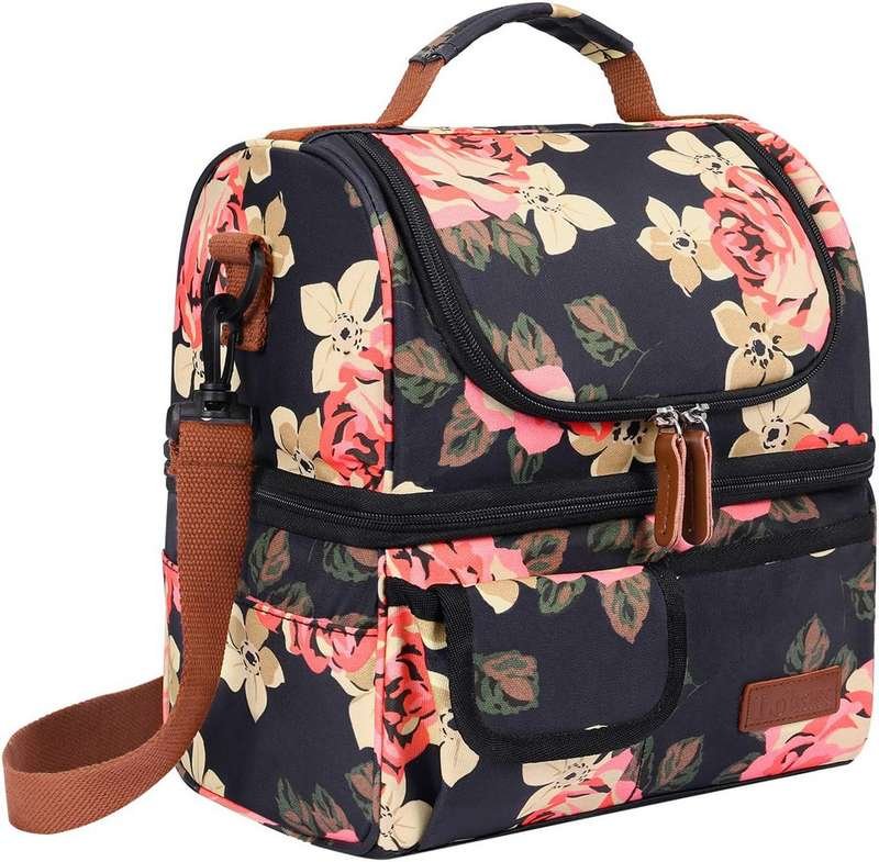 LOKASS Lonchera para Mujer de Doble Cubierta
